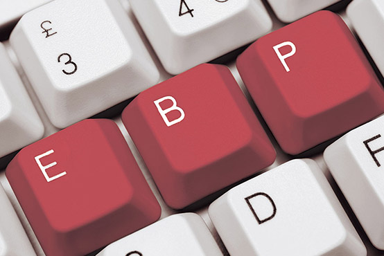EBP on a keyboard.