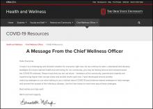 Screenshot of the chief wellness officer message.